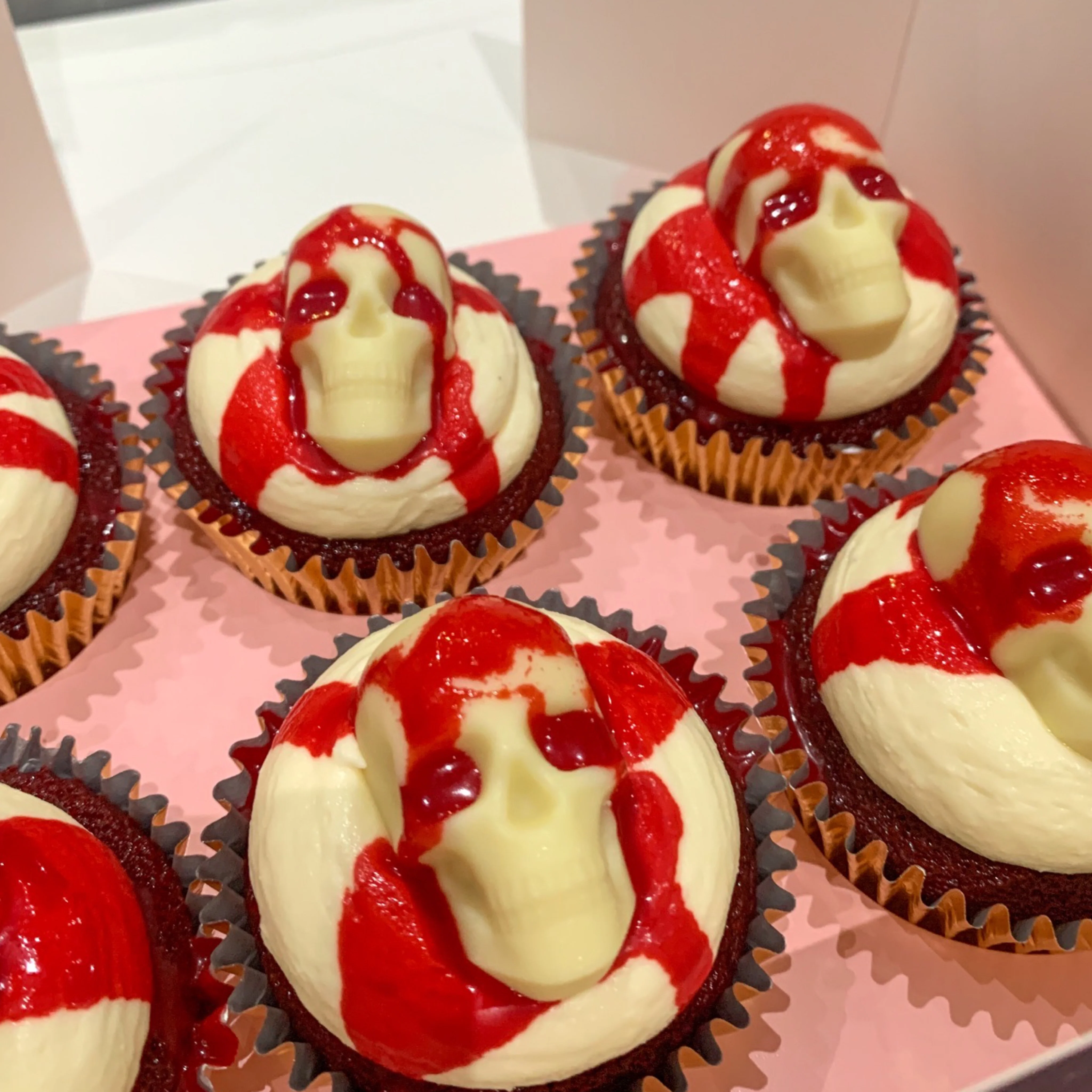 🩸 Bloody Velvet Reaper – Halloween Red Velvet Skull Cupcake (London & UK) - Image 2