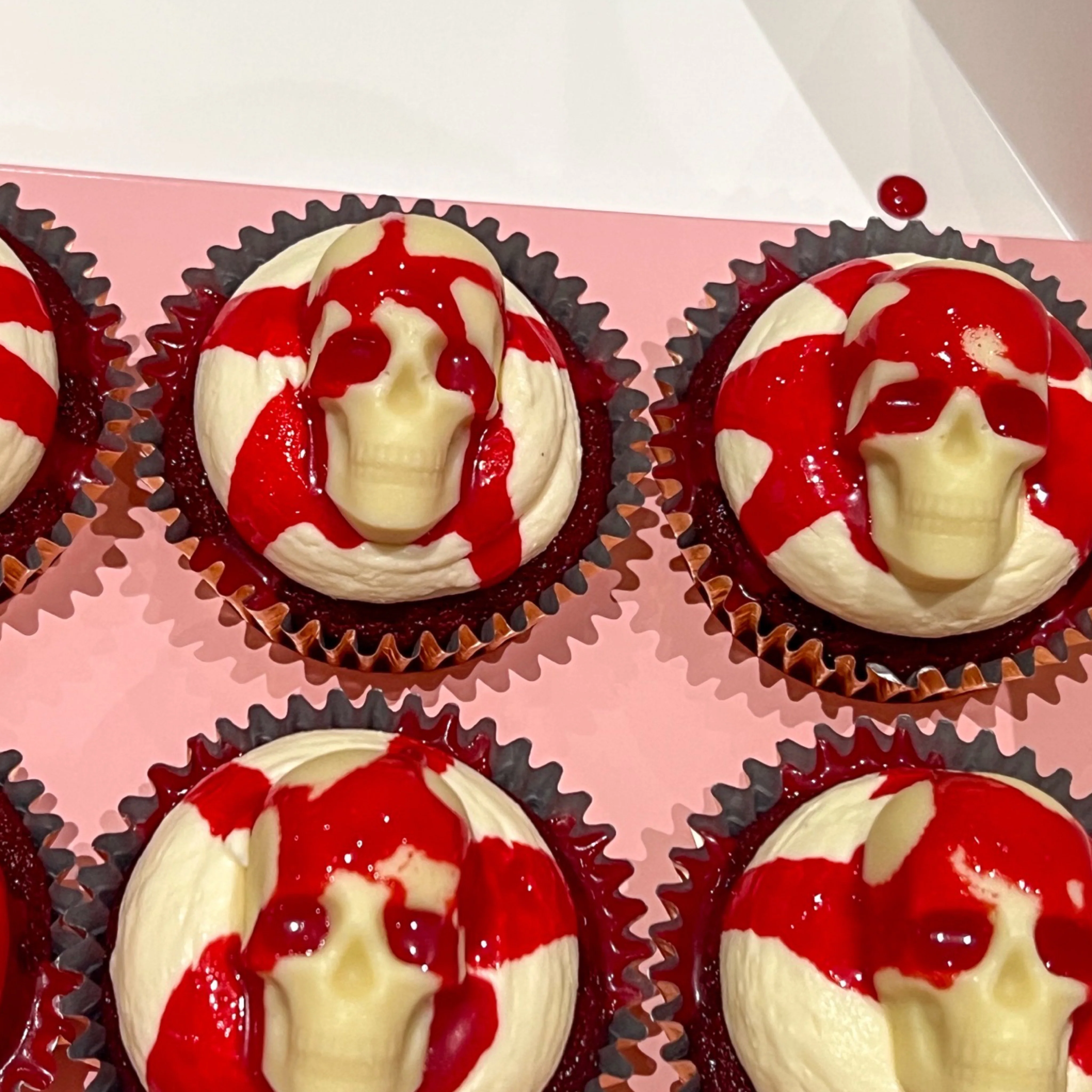 🩸 Bloody Velvet Reaper – Halloween Red Velvet Skull Cupcake (London & UK) - Image 3