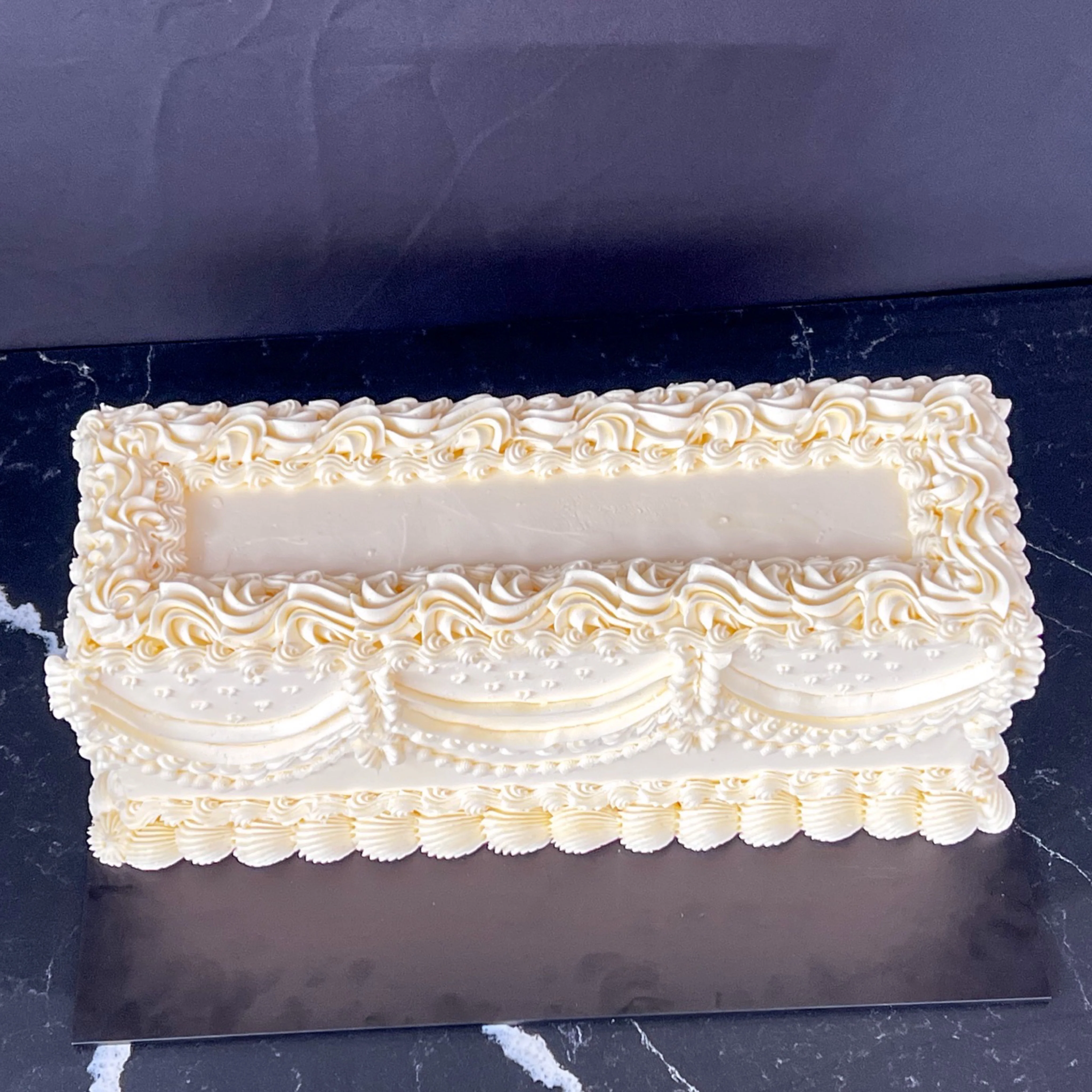 Long Rectangular Vintage Wedding Cake - Image 11